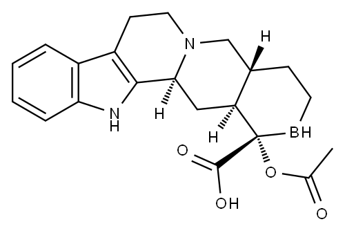(16S)-16-(Acetyloxy)-17-noryohimban-16-carboxylic acid Structure