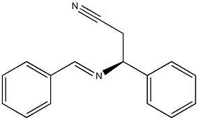 [S,(-)]-3-(Benzylideneamino)-3-phenylpropiononitrile Structure