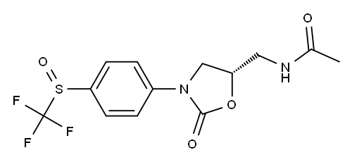 (5S)-5-Acetylaminomethyl-3-(4-trifluoromethylsulfinylphenyl)oxazolidin-2-one Structure