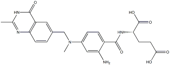 (2S)-2-[2-Amino-4-[N-[(3,4-dihydro-2-methyl-4-oxoquinazolin)-6-ylmethyl]-N-methylamino]benzoylamino]glutaric acid Structure