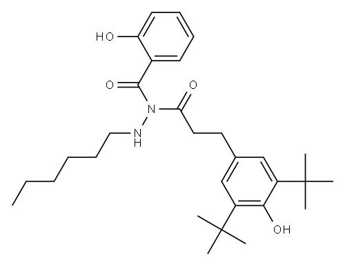 Salicylic acid N-[3-(3,5-di-tert-butyl-4-hydroxyphenyl)propionyl]-N'-hexyl hydrazide
