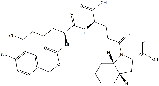 (2S,3aS,7aS)-Octahydro-1-[(4R)-4-[[(2S)-6-amino-2-[(4-chlorobenzyloxy)carbonylamino]hexanoyl]amino]-4-carboxybutyryl]-1H-indole-2-carboxylic acid