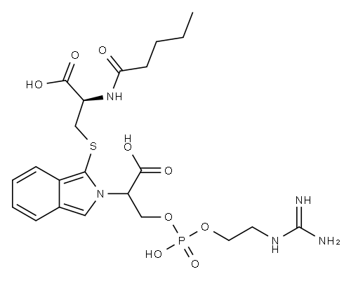 S-[2-[2-[[[2-[[Amino(imino)methyl]amino]ethoxy]phosphonyl]oxy]-1-carboxyethyl]-2H-isoindol-1-yl]-N-valeryl-L-cysteine