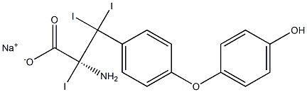 (S)-2-Amino-3-[4-(4-hydroxyphenoxy)phenyl]-2,3,3-triiodopropanoic acid sodium salt Structure