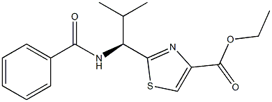 (-)-2-[(S)-1-(Benzoylamino)-2-methylpropyl]-4-thiazolecarboxylic acid ethyl ester Structure