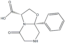 (3S,8AS)-HEXAHYDRO-5-OXO-8A-PHENYL-2H-OXAZOLO[3,2-A]PYRAZINE-3-CARBOXYLICACID Structure
