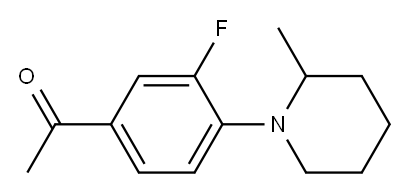 1-[3-fluoro-4-(2-methylpiperidin-1-yl)phenyl]ethan-1-one Structure