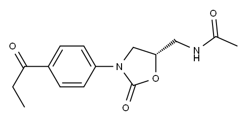(5S)-5-Acetylaminomethyl-3-[4-propanoylphenyl]oxazolidin-2-one