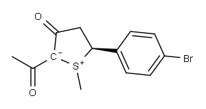 (5S)-2-Acetyl-5-(p-bromophenyl)-1-methyl-3-oxo-2,3,4,5-tetrahydrothiophen-1-ium-2-ide