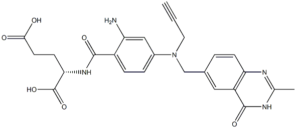 (2S)-2-[2-Amino-4-[N-[(3,4-dihydro-2-methyl-4-oxoquinazolin)-6-ylmethyl]-N-(2-propynyl)amino]benzoylamino]glutaric acid