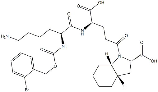 (2S,3aS,7aS)-Octahydro-1-[(4R)-4-[[(2S)-6-amino-2-[(2-bromobenzyloxy)carbonylamino]hexanoyl]amino]-4-carboxybutyryl]-1H-indole-2-carboxylic acid|