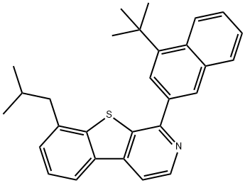 1] 苯并噻吩[2,3-C]吡啶,1-[4-(1,1-二甲基乙基)-2-萘基]-8-(2-甲基丙基)-, 2453258-76-7, 结构式
