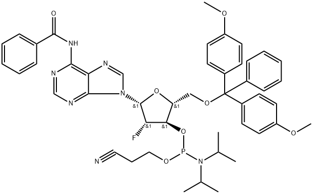 2'-Fluoro-2'-deoxy-ara-A-3'-phosphoramidite Structure