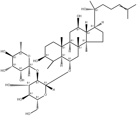 (R型)人参皂苷Rg2, 80952-72-3, 结构式