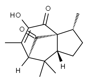 [3S,8aα,(-)]-1,2,3,7,8,8a-Hexahydro-5-hydroxy-3α,6,8,8-tetramethyl-4H-3aβ,7β-methanoazulene-4,9-dione Structure