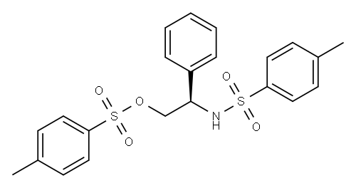 Benzenesulfonamide, 4-methyl-N-[(1R)-2-[[(4-methylphenyl)sulfonyl]oxy]-1-phenylethyl]- Structure