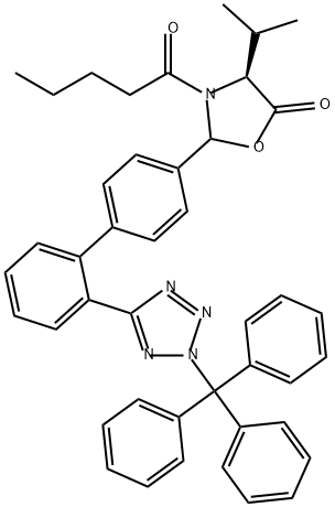 5-Oxazolidinone, 4-(1-methylethyl)-3-(1-oxopentyl)-2-[2'-[2-(triphenylmethyl)-2H-tetrazol-5-yl][1,1'-biphenyl]-4-yl]-, (4S)-