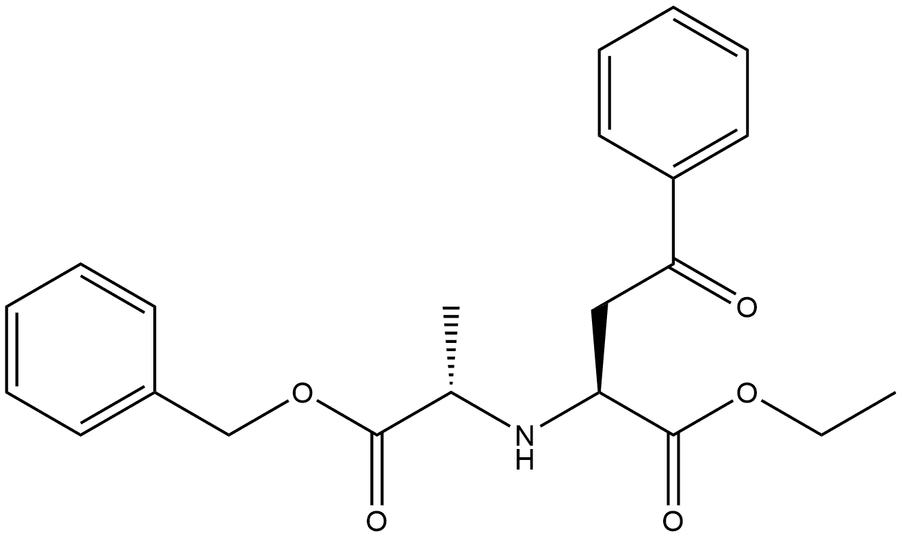 Benzenebutanoic acid, α-[[(1S)-1-methyl-2-oxo-2-(phenylmethoxy)ethyl]amino]-γ-oxo-, ethyl ester, (αS)- Structure