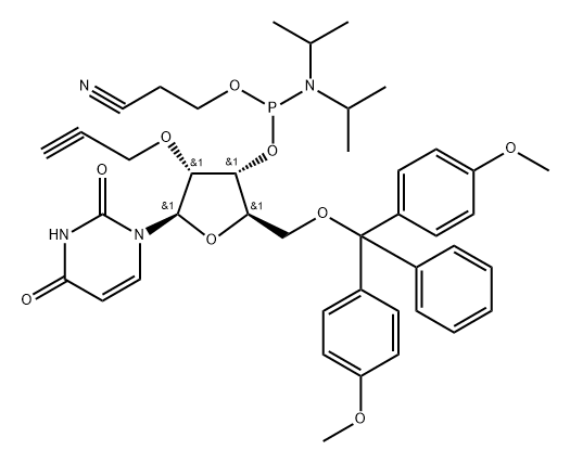 5'-O-DMT-2'-O-propynyluridine 3'-CE phosphoramidite Structure