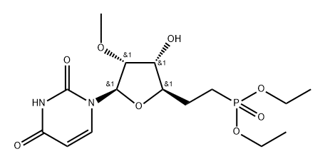 1-[6-(Diethoxyphosphinyl)-2-O-methyl-β-D-ribo-hexofuranosyl]uracil Structure