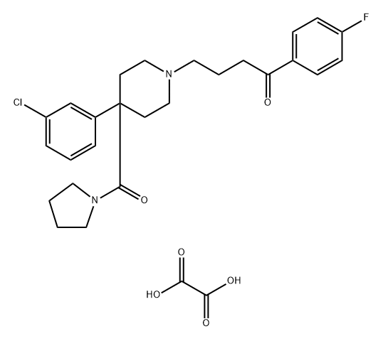 BUTYROPHENONE, 4-(4-(m-CHLOROPHENYL)-4-(1-PYRROLIDINYLCARBONYL)PIPERID INO)-4-FLU Structure