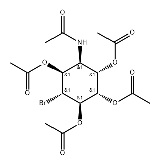 Acetamide, N-5-bromo-2,3,4,6-tetrakis(acetyloxy)cyclohexyl-, (1.alpha.,2.beta.,3.beta.,4.alpha.,5.beta.,6.alpha.)- Structure