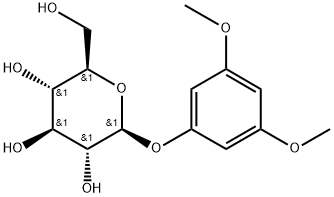 3,5-ジメトキシフェニルβ-D-グルコピラノシド 化学構造式
