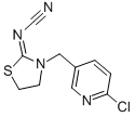３（６クロロピリジン３イルメチル）１·３チアゾリジン２イリデンシアナミド 化学構造式
