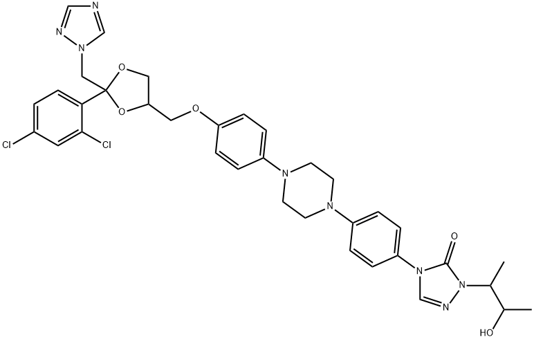羟基伊曲康唑(伊曲康唑代谢物), 112559-91-8, 结构式