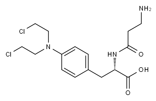 (2S)-2-(3-aminopropanoylamino)-3-[4-[bis(2-chloroethyl)amino]phenyl]pr opanoic acid Structure