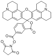 5(6)-羧基-X-罗丹明-N-羟基琥珀酰亚胺酯, 114616-32-9, 结构式