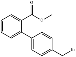 2-[4-(ブロモメチル)フェニル]安息香酸メチル 化学構造式