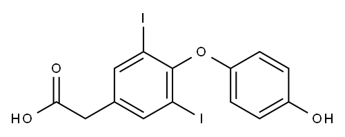 4-(4-羟基苯氧基)-3,5-二碘-苯基-乙酸, 1155-40-4, 结构式