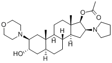 3Α,17Β-(二羟基)-2Β-(吗啉-1-基)-16-(吡咯烷-1-基)-5Α-雄甾-17-乙酸酯, 119302-24-8, 结构式