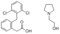 2-((2,6-二氯苯基)氨基)苯乙酸 1-吡咯烷乙醇盐, 119623-66-4, 结构式