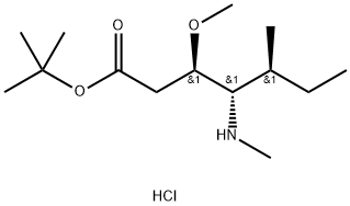 （3R,4S,5S)-叔丁基3-甲氧基-5-甲基-4-(甲基氨基)庚酸酯盐酸盐, 120205-48-3, 结构式