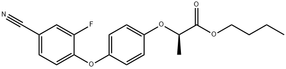 ブチル＝（Ｒ）－２－［４－（４－シアノ－２－フルオロフェノキシ）フェノキシ］プロピオナート 化学構造式