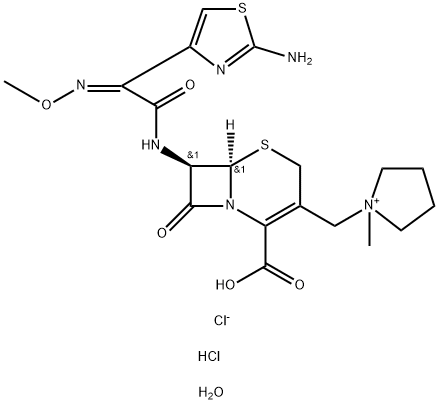 头孢吡肟盐酸盐, 123171-59-5, 结构式