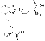 (2S)-2-amino-6-[8-[[(4S)-4-amino-4-carboxy-butyl]amino]-2,7,9-triazabicyclo[4.3.0]nona-3,5,7,9-tetraen-2-yl]hexanoic acid Structure