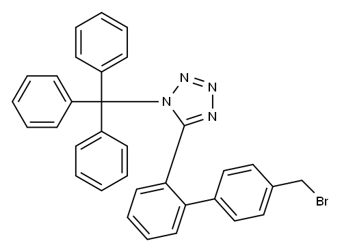 5-(4'-Bromomethyl-1,1'-biphenyl-2-yl)-1-triphenylmethyl-1H-tetrazole Structure