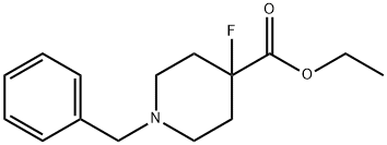 4-Piperidinecarboxylic acid, 4-fluoro-1-(phenylMethyl)-, ethyl ester, 1250443-08-3, 结构式