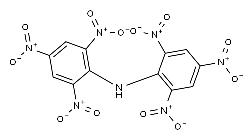 2,2ˊ,4,4ˊ,6,6ˊ-六硝基二苯胺, 131-73-7, 结构式