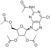 2-ACETAMIDO-6-CHLORO-9-(2',3',5'-TRI-O-ACETYL-BETA-D-RIBOFURANOSYL)PURINE Structure