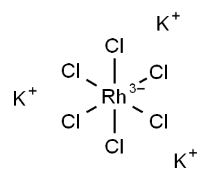 六氯铑(III)酸钾, 13845-07-3, 结构式
