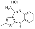 4-アミノ-2-メチル-10H-チエノ[2,3-B][1,5]ベンゾジアゼピン塩酸塩 化学構造式