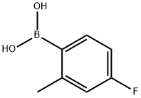 4-フルオロ-2-メチルフェニルボロン酸 化学構造式