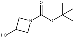 1-(tert-ブトキシカルボニル)-3-ヒドロキシアゼチジン 化学構造式