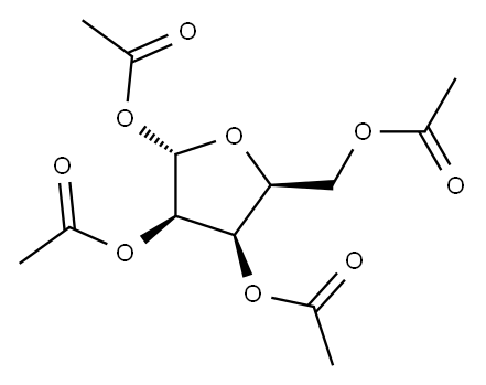 1,2,3,5-TETRA-O-ACETYL-BETA-L-RIBOFURANOSE Struktur