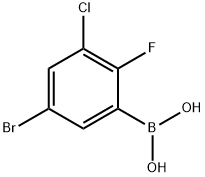 5-Bromo-3-chloro-2-fluorophenylboronic acid Struktur