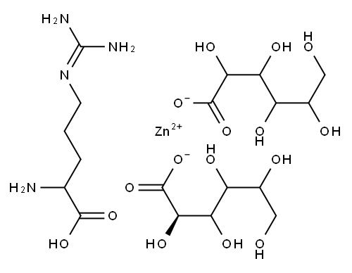 (2S)-2-amino-5-(diaminomethylideneamino)pentanoic acid, 2,3,4,5,6-pent ahydroxyhexanoate, zinc(+2) cation|